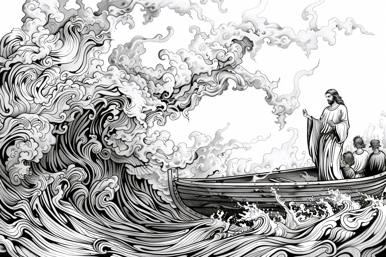 Jesus Calms the Storm coloring page